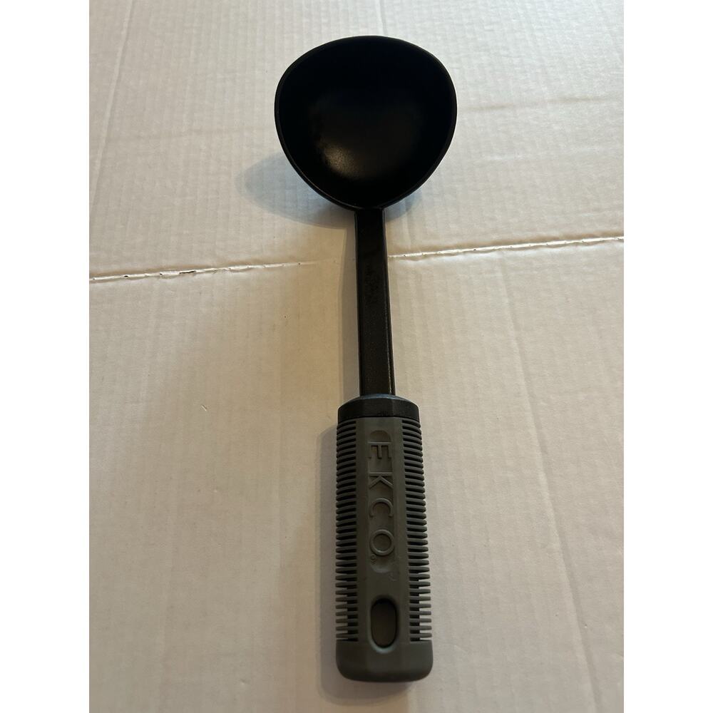 Vintage EKCO Gravy Ladle Nylon Plastic White Black 12” Length